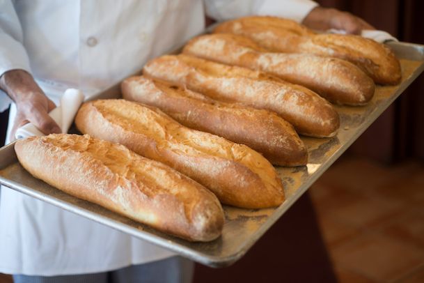 tray of fresh-baked bread