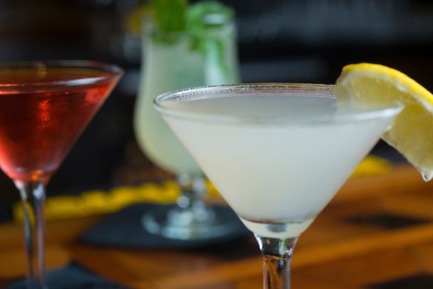 close up of three cocktails
